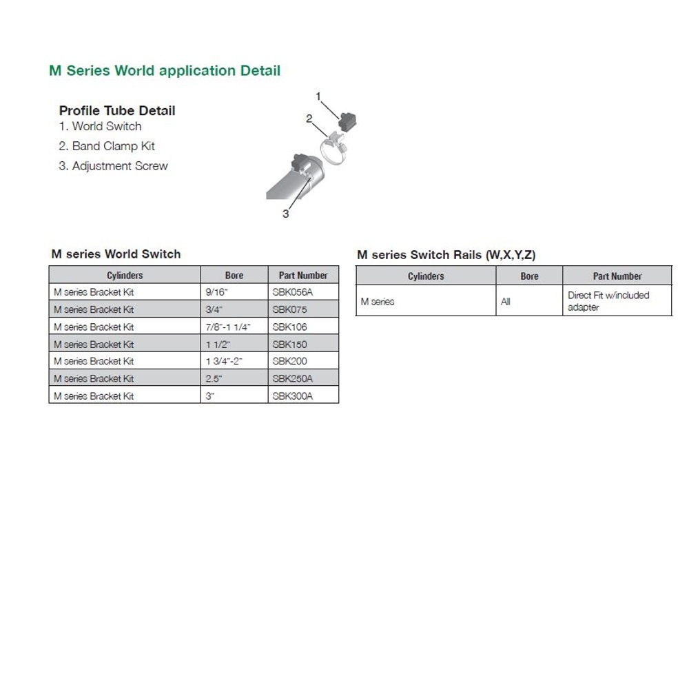 SBK056A NUMATICS/AVENTICS CYLINDER PART<BR>SWITCH BRACKET 3/4" BORE (CLAMP)